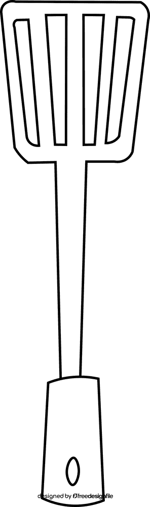 Spatula black and white clipart