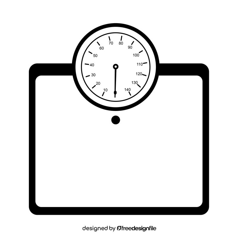 Weighing scale drawing black and white clipart