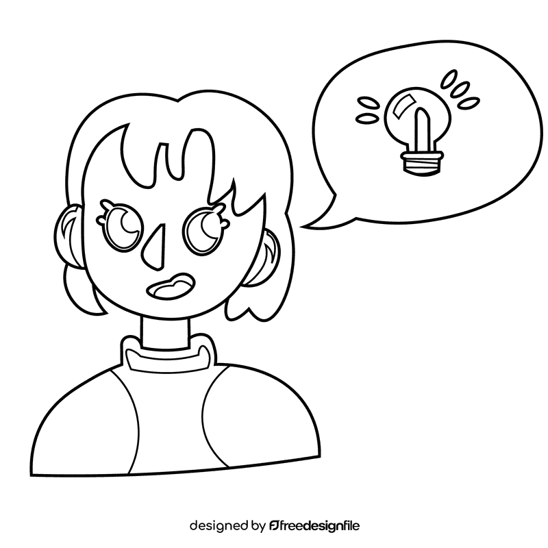 Speaking idea black and white clipart