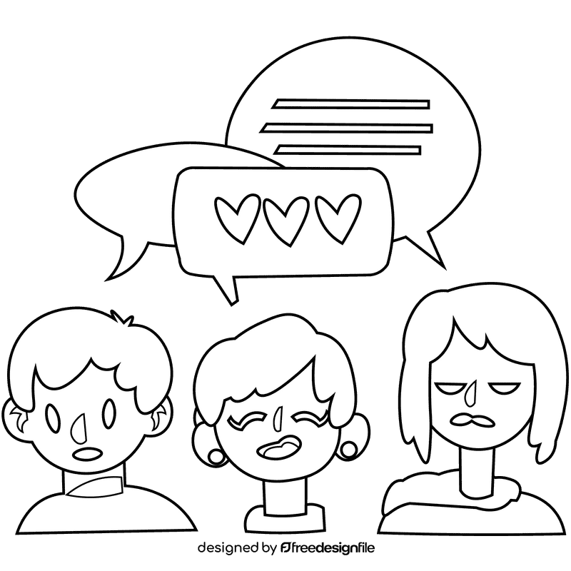 Speaking opinion black and white clipart