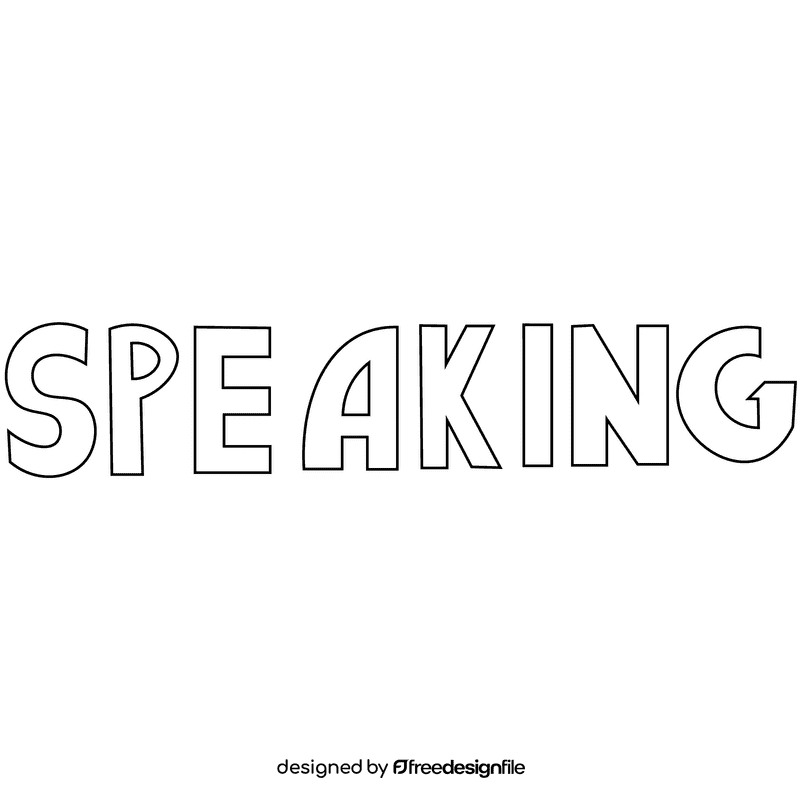 Speaking sign black and white clipart