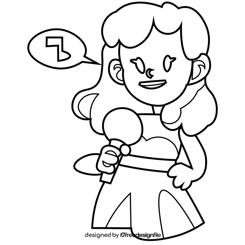 Speaking singer black and white clipart