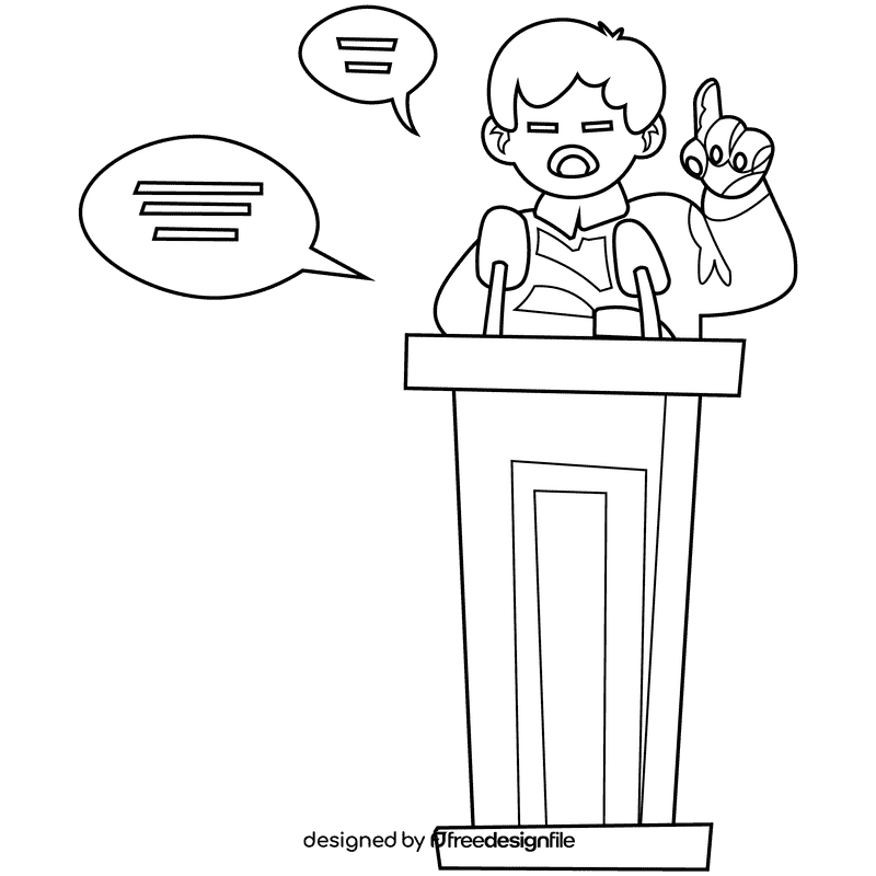 Speaking tribune black and white clipart