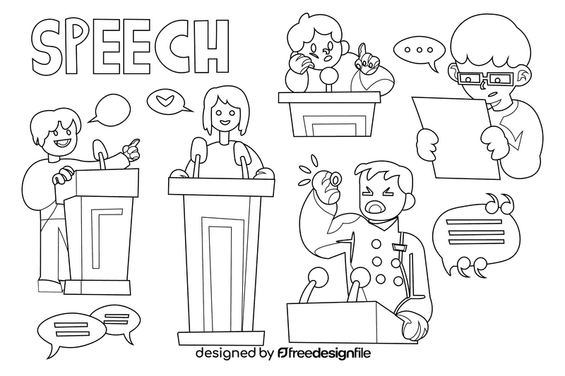Speech black and white vector