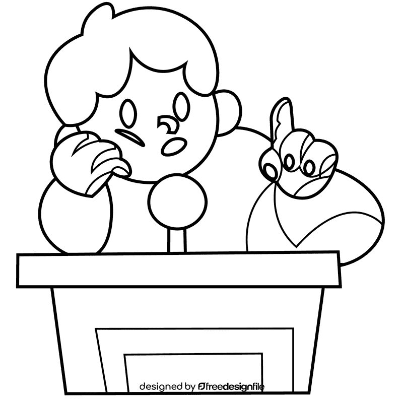 Speech comedian black and white clipart