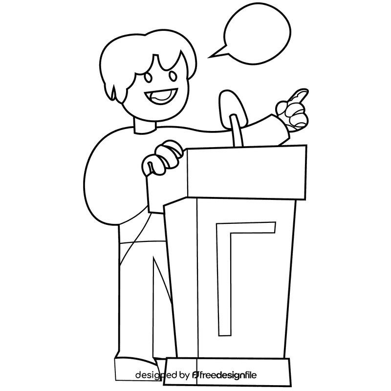 Speech black and white clipart