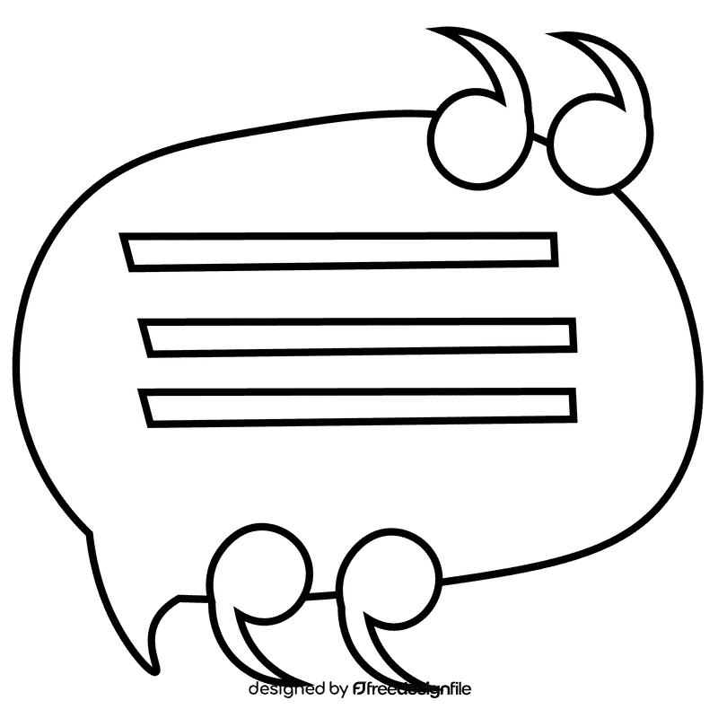 Speech text black and white clipart