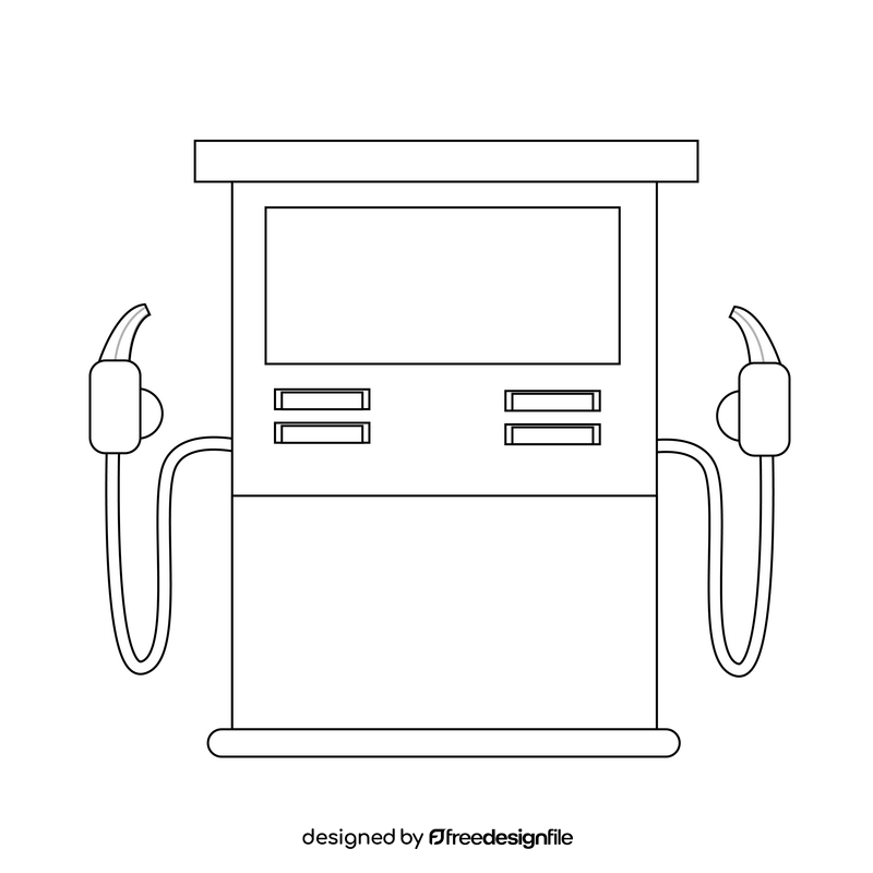 Petrol station drawing black and white clipart