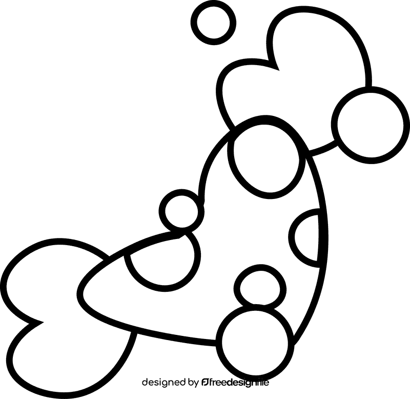 Sponge heart black and white clipart