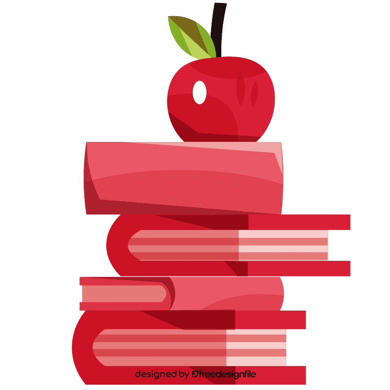 Stack of books apple clipart