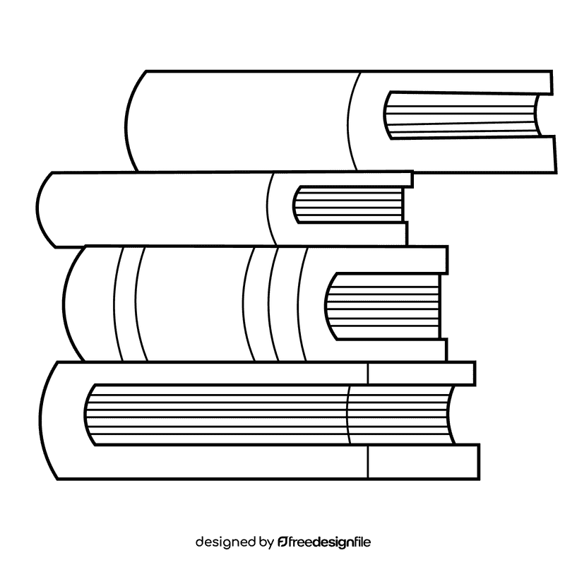 Stack of books book tower black and white clipart