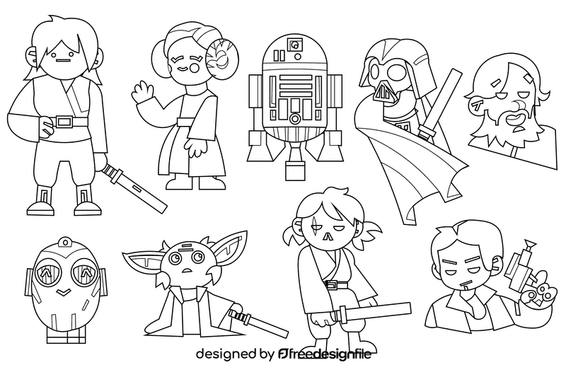 Star Wars black and white vector