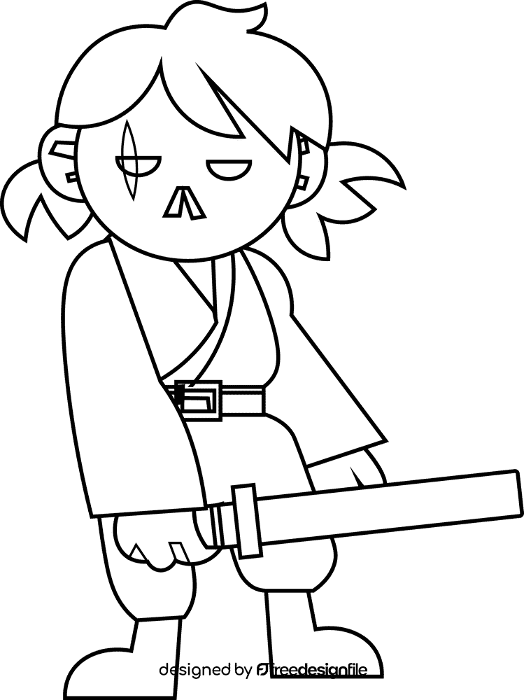 Starwars anakin black and white clipart