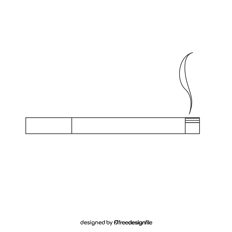 Cigarette drawing black and white clipart