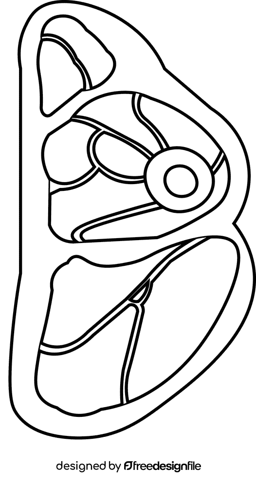 Steak meat black and white clipart