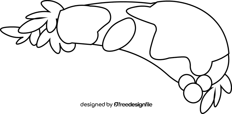 Steak medium rare black and white clipart