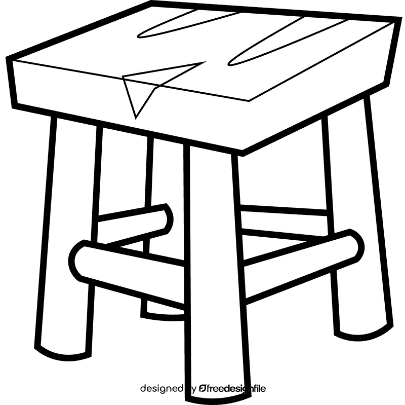 Stool classic black and white clipart