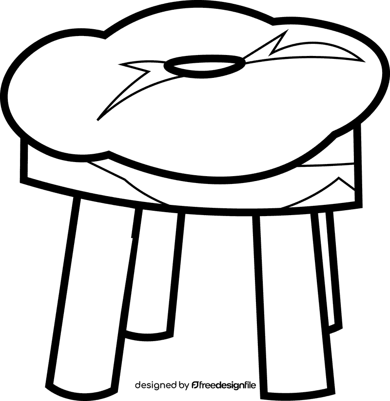 Stool modern black and white clipart