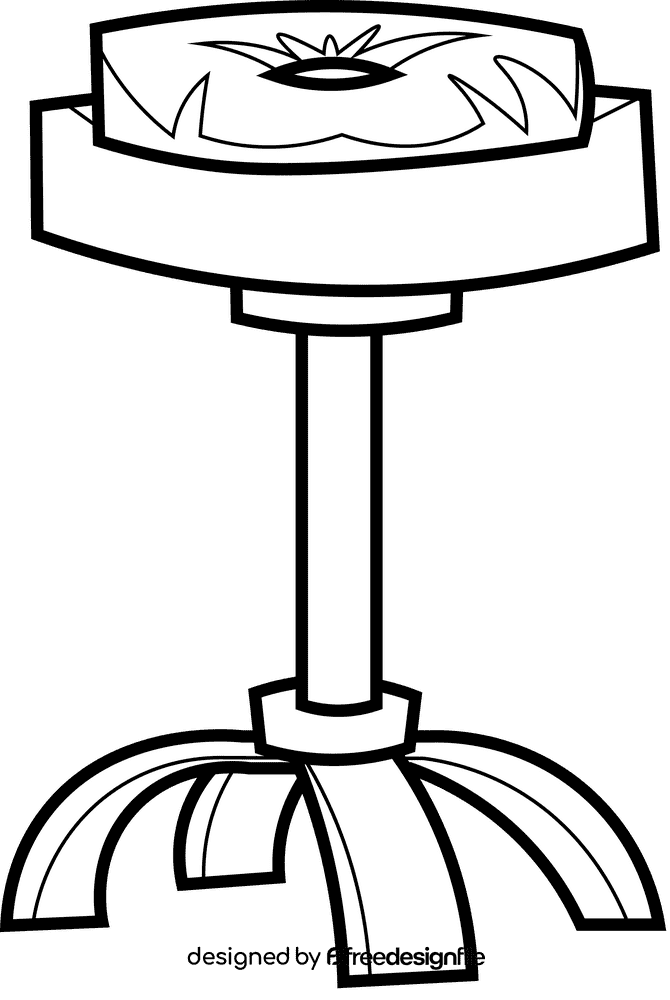 Stool modern black and white clipart