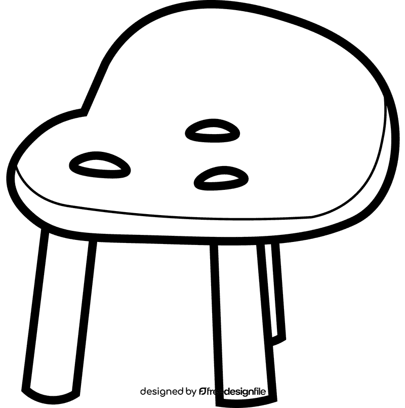 Stool vintage black and white clipart
