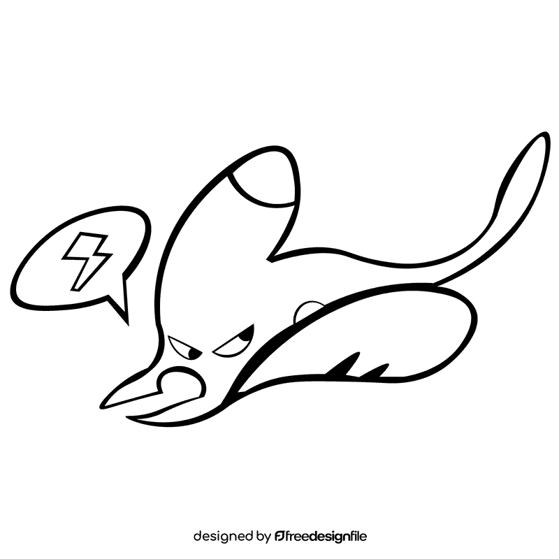 Stringray fast black and white clipart