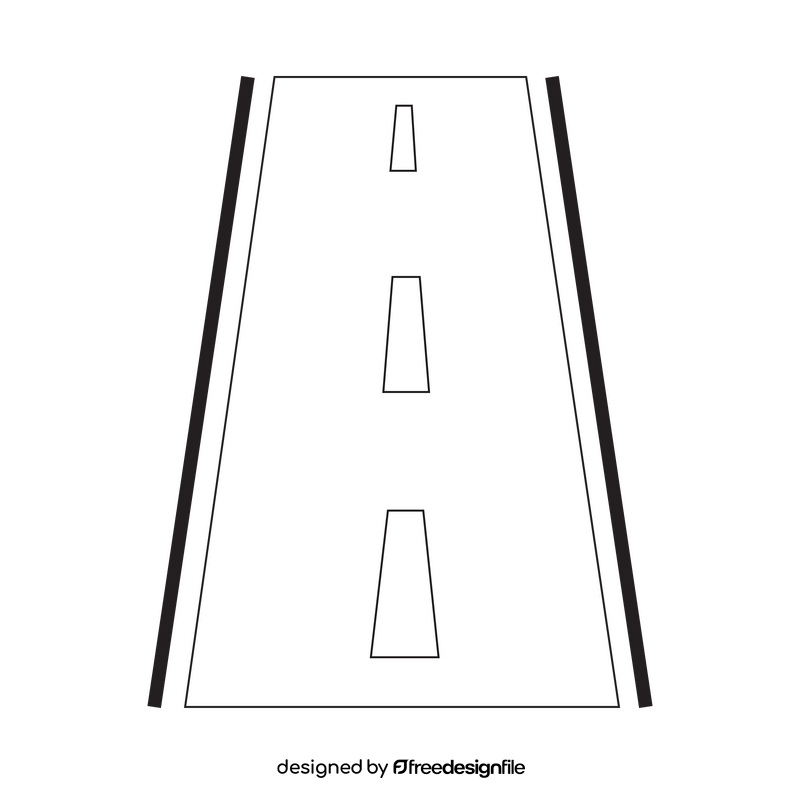 Road drawing black and white clipart