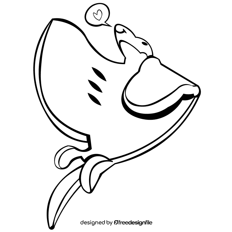 Stringray love black and white clipart