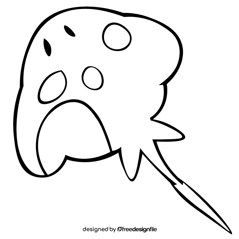 Stringray top black and white clipart