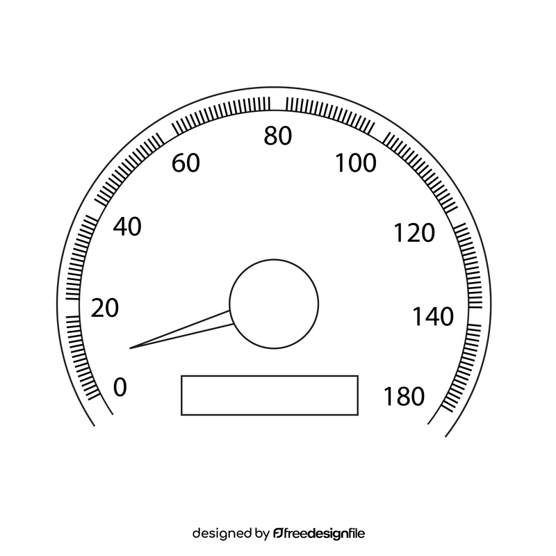 Truck speedometer drawing black and white clipart