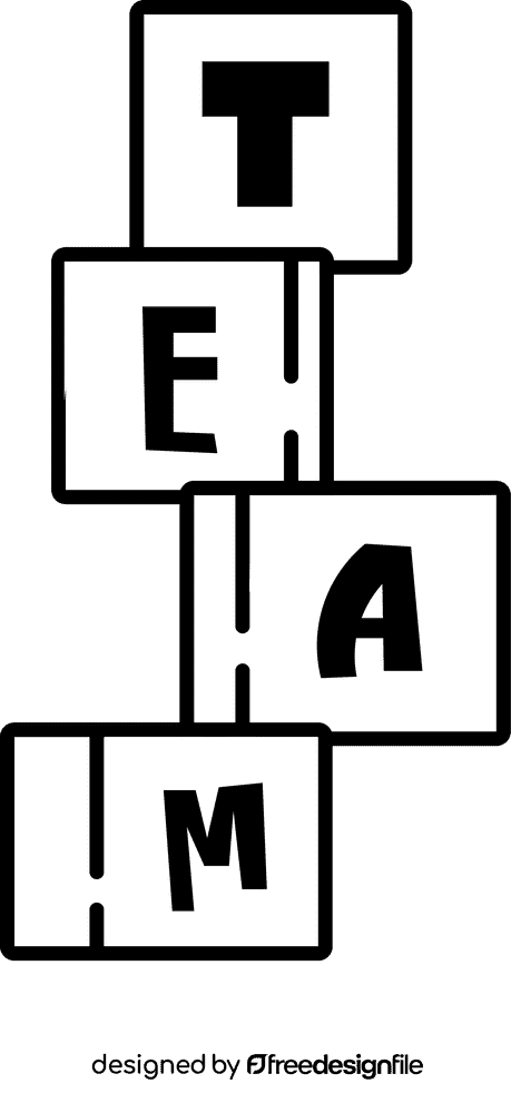 Team cubes black and white clipart