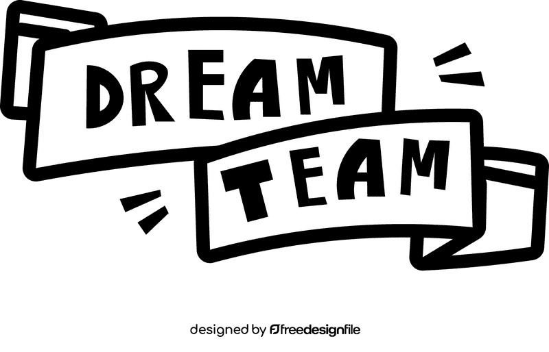 Team dream team black and white clipart