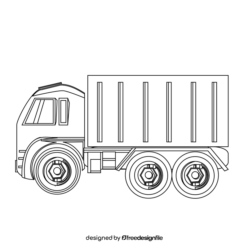 Truck drawing black and white clipart