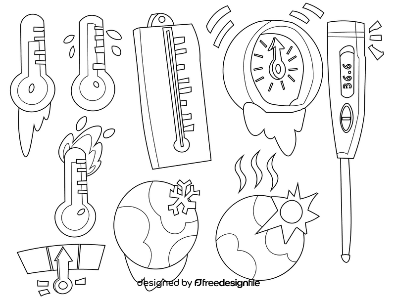 Temperature black and white vector