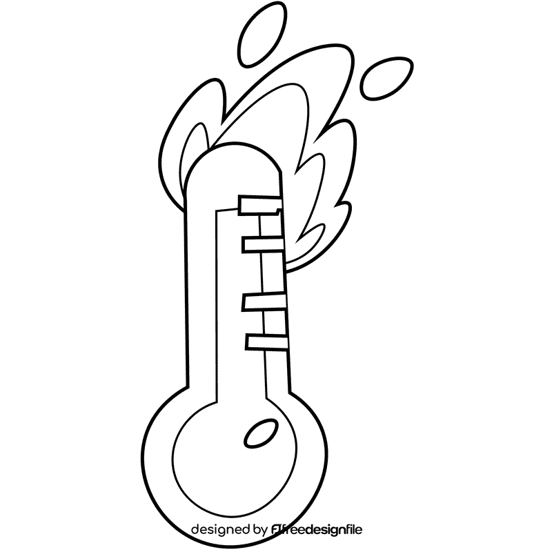 Temperature hot black and white clipart