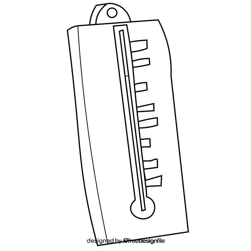 Temperature thermometer black and white clipart