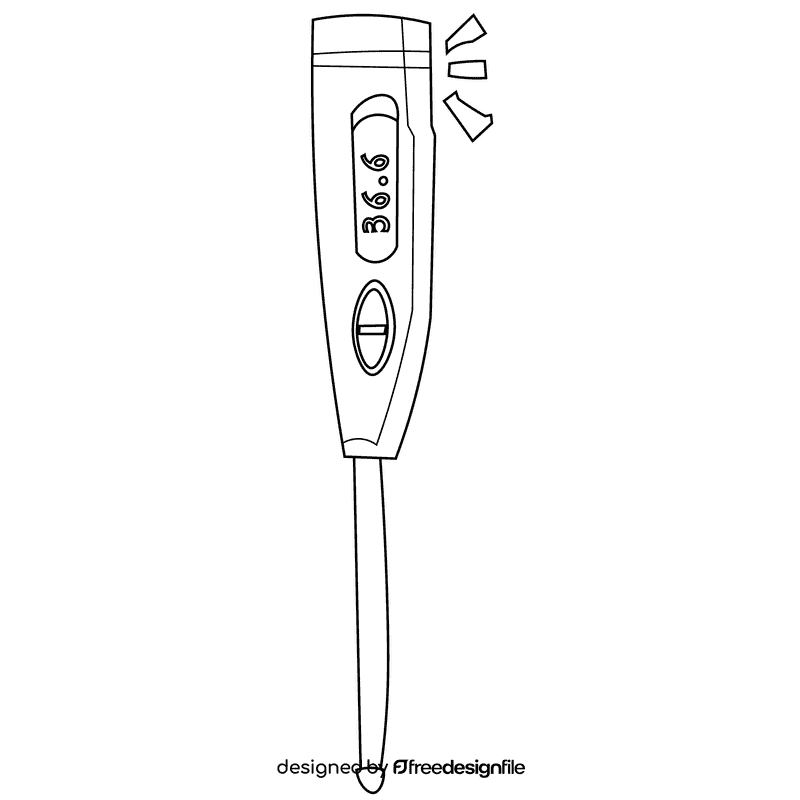 Temperature thermometer black and white clipart