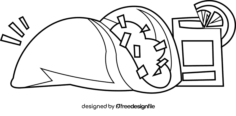 Tequila snack black and white clipart