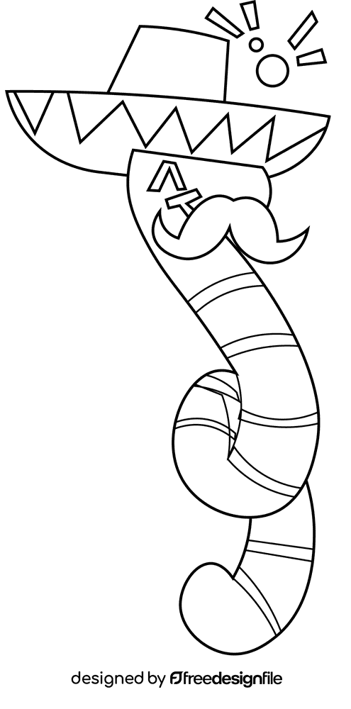 Tequila worm black and white clipart