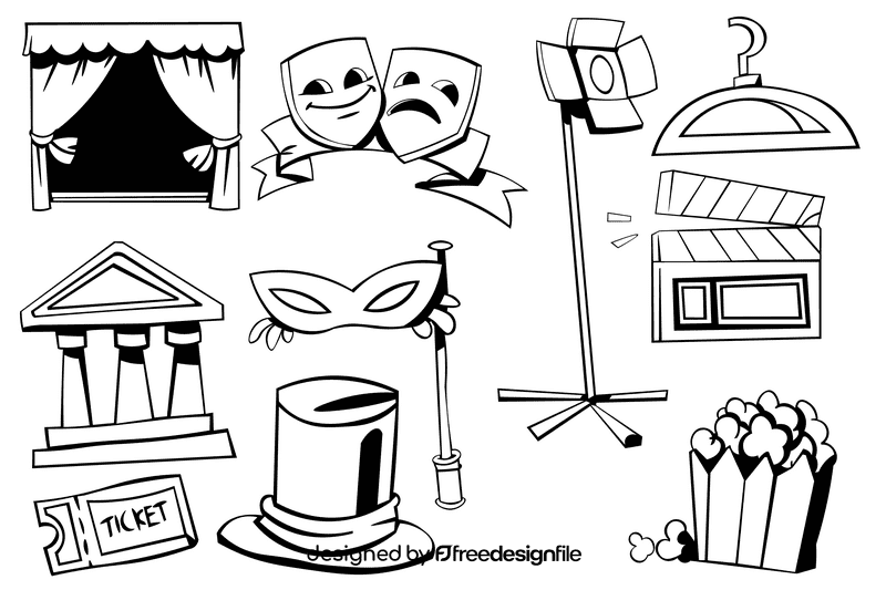 Theater black and white vector