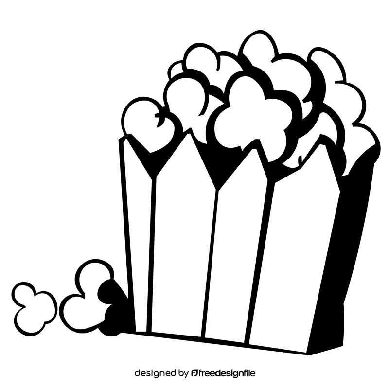 Theater popcorn black and white clipart