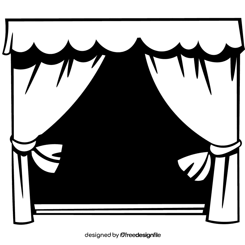 Theater scene black and white clipart