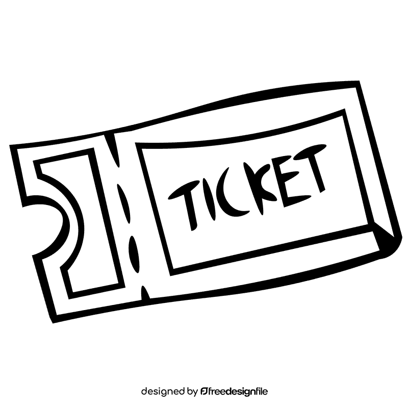 Theater ticket black and white clipart