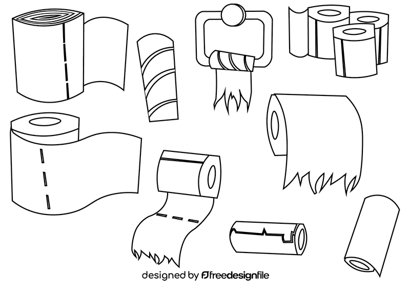 Toilet paper roll black and white vector