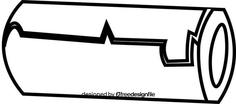 Toilet paper roll finished black and white clipart