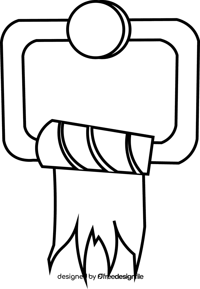 Toilet paper roll holder black and white clipart