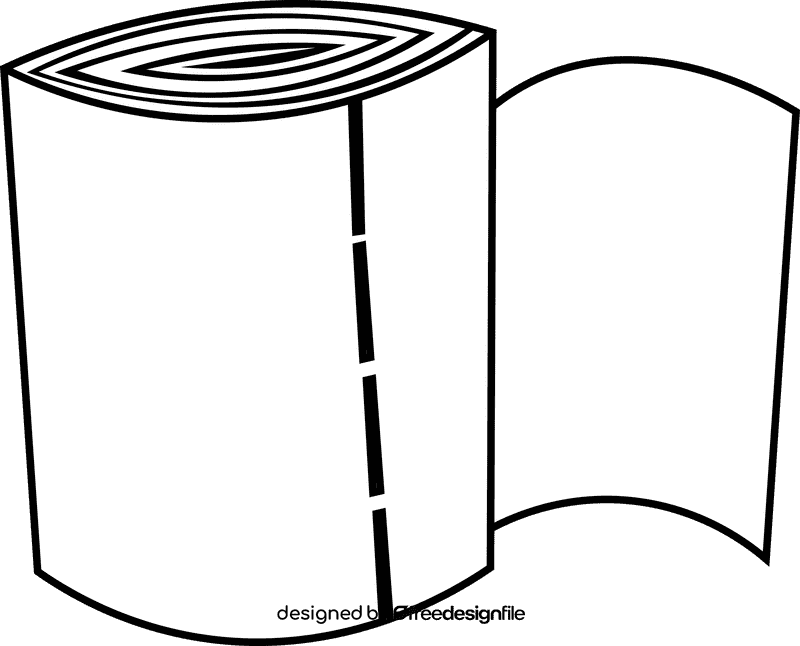 Toilet paper roll white black and white clipart