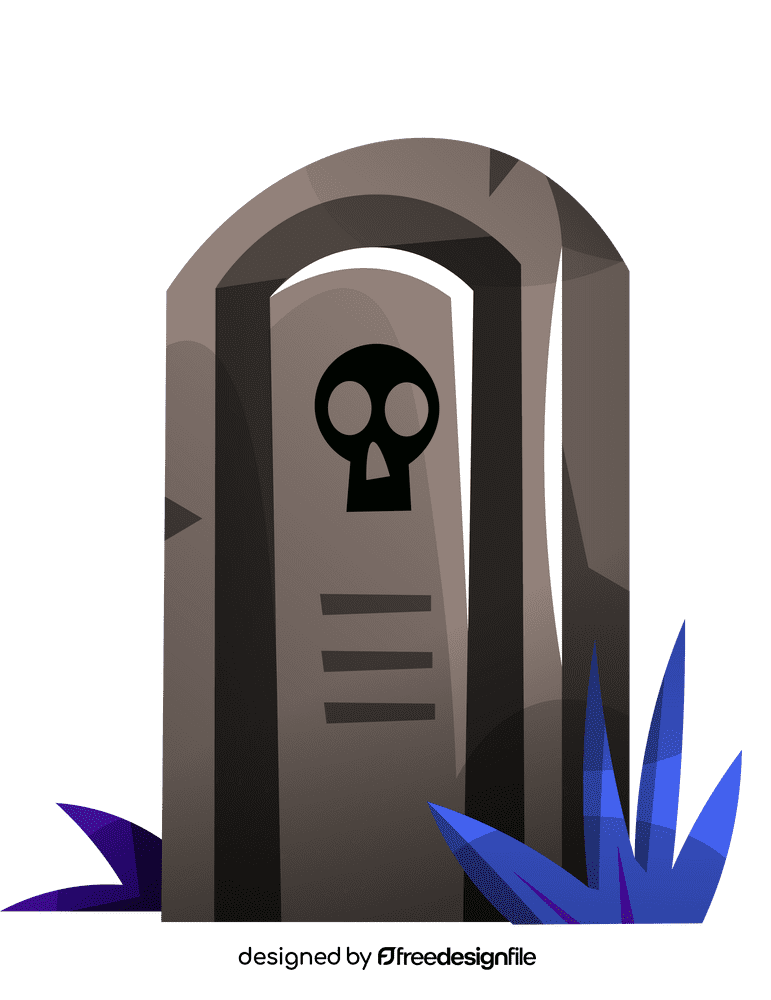 Tombstone skull clipart