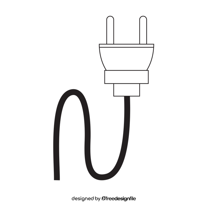 Cable drawing black and white clipart