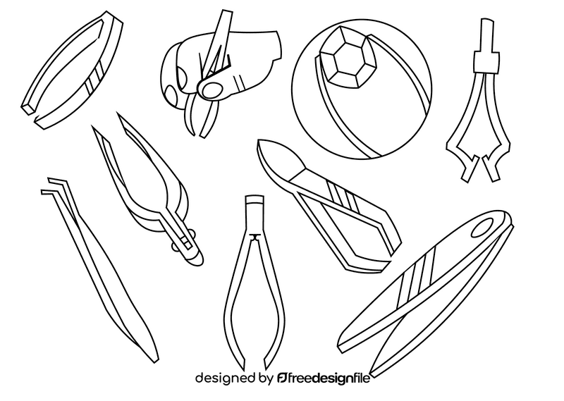 Tweezers black and white vector