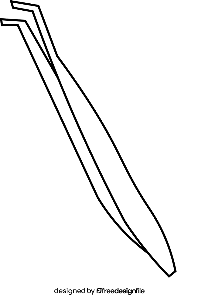 Tweezers bent black and white clipart